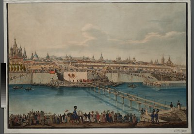 莫斯科Moskvoretsky桥的奠基仪式，1830年。 作者 卡尔·冯·汉佩尔恩