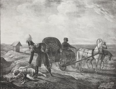 亚历山大一世皇帝（Alexander I）帮助有需要的人，1820年。 作者 卡尔·冯·汉佩尔恩