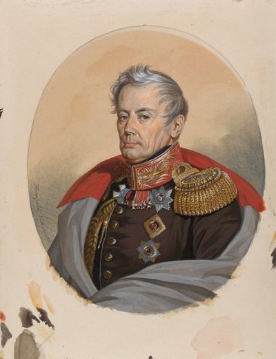 彼得·彼得罗维奇·科诺夫尼岑伯爵（Pyotr Petrovich Konovnitsyn 1764-1822）肖像，1820年代初期。 作者 卡尔·冯·汉佩尔恩