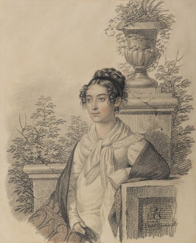 奥尔加·尼古拉耶夫娜·科科什基纳（Olga Nikolaevna Kokoshkina）的画像，雷扎诺娃（Rezanova）1802-1828年，摄于1824年至1828年之间。 作者 Carl von Hampeln