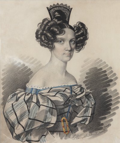 奥尔加·尼古拉耶夫娜·塔利辛娜（Olga Nikolaevna Talyzina）肖像，祖伯娃（NéeZubova）1803-1882年，1830年代初期。 作者 Carl von Hampeln