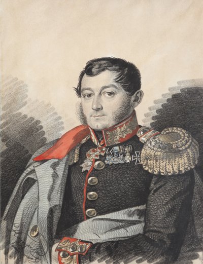 彼得·尼古拉耶维奇·耶莫洛夫（1787-1844）的肖像，1820年代。 作者 卡尔·冯·汉佩尔恩