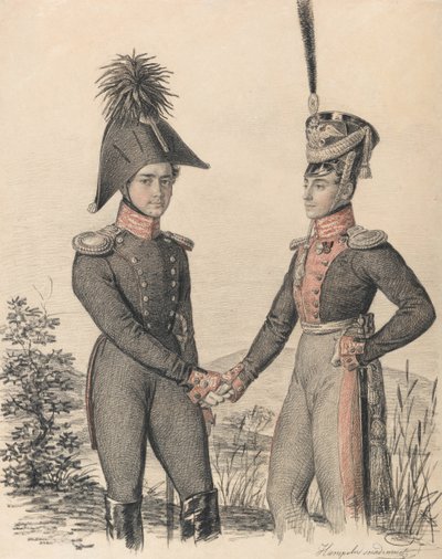彼得·彼得罗维奇·埃西波夫（1797-1876）和帕维尔·雅科夫列维奇·德·维特（1796-1864）肖像，182年初 作者 卡尔·冯·汉佩尔恩