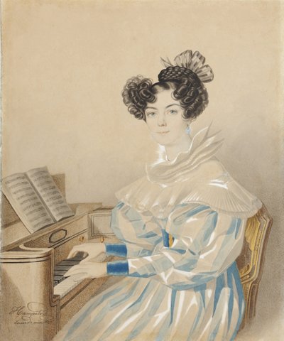 塔蒂亚娜·彼得罗夫纳·洛娃（Tatiana Petrovna Lvova）的画像，1789年至1848年，内尔·波托拉茨卡娅（NéePoltoratskaya），1820年代。 作者 卡尔·冯·汉佩尔恩