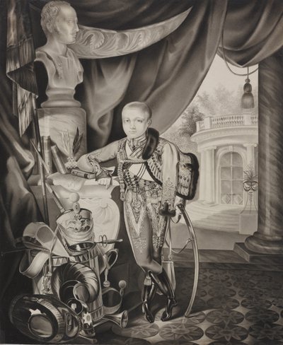 皇太子亚历山大·尼古拉耶维奇（Alexander Nikolayevich）的肖像1818-1881年，1827年。 作者 卡尔·冯·汉佩尔恩
