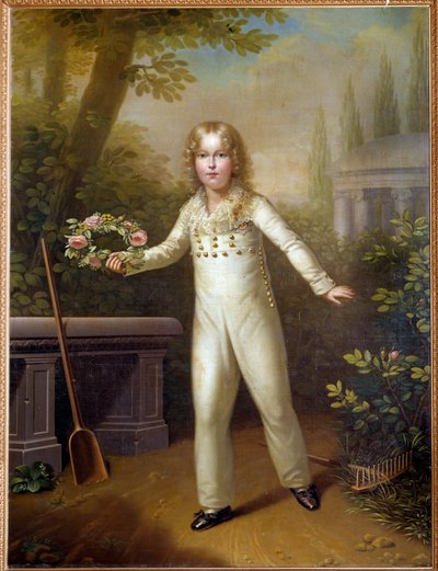 儿童艾格隆肖像（1811-1832 年），罗马国王拿破仑二世，莱希施塔特公爵，拿破仑一世皇帝之子，约八岁。卡尔-塞莱斯（1791-1870 年）（生态作者）的画作 19 世纪，维也纳，艺术史博物馆 作者 卡尔·冯·销售