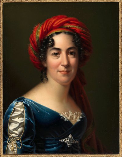 作家Caroline Pichler 1769-1843的肖像，1818年。 作者 卡尔·冯·销售