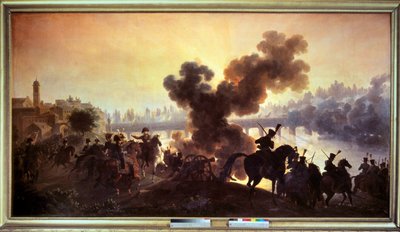 意大利战役：“1796 年 5 月 10 日洛迪战役的视图”” Antoine Vernet dit Carle (1758-1836) 1796 年 Boissy Saint Leger 作画。 格罗斯布瓦城堡 作者 卡尔·韦尔内