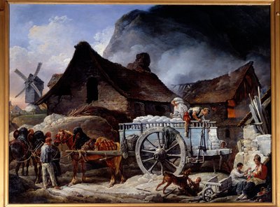 蒙马特的石膏炉由 Antoine dit Carle Vernet (1758-1836) 1825 Fontaine Chaalis 作画。 法国博物馆研究所 作者 卡尔·韦尔内