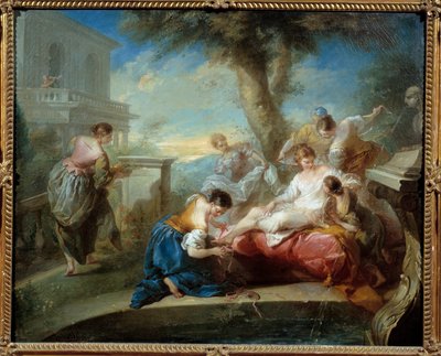 大卫和贝莎比。 Carle Van Loo（1705-1765）的绘画。 Meaux.Musee Bossuet 作者 卡尔·范·卢