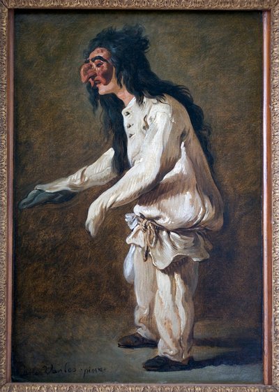 Polichinella (Pulcinella). Painting by Carle Van Loo (1705-1765), Oil On Canvas 作者 卡尔·范·卢