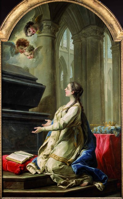 1753年，圣克洛蒂德（Saint Clotilde）在圣马丁墓旁祈祷。 作者 卡尔·范·卢