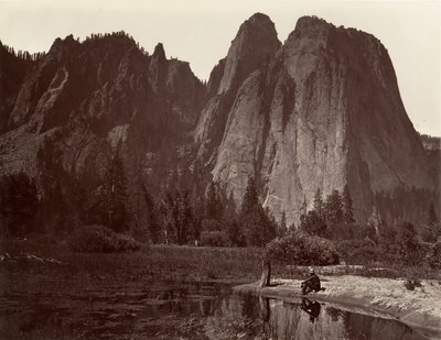 大教堂岩石，优胜美地，约1872年，约1876年印刷。 作者 卡尔顿·E·沃特金斯。