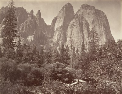 大教堂的岩石和尖顶，约1872年，约1876年印刷。 作者 卡尔顿·E·沃特金斯。