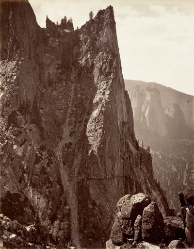 哨兵岩，优胜美地，约1872年，约1876年印刷。 作者 卡尔顿·E·沃特金斯。