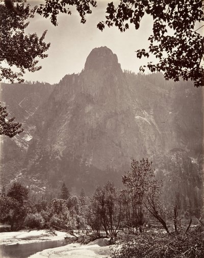 哨兵岩，优胜美地，约1872年，约1876年印刷。 作者 卡尔顿·E·沃特金斯。