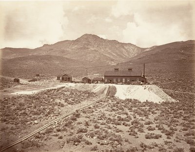 苏特罗隧道的建筑，1875年，约1876年印刷。 作者 卡尔顿·埃蒙斯·沃特金斯