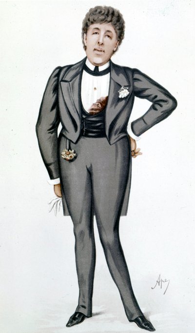 奥斯卡·王尔德 (1854 - 1900) 的卡通，卡洛·佩莱格里尼 (1839 - 1889) - 5 月 24 日在“名利场”中 作者 卡罗佩莱格里尼