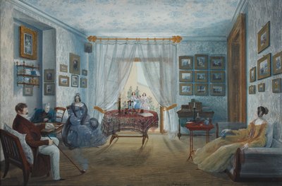 密斯克尔纳里什金宫的客厅，1842年 作者 卡洛·博索利