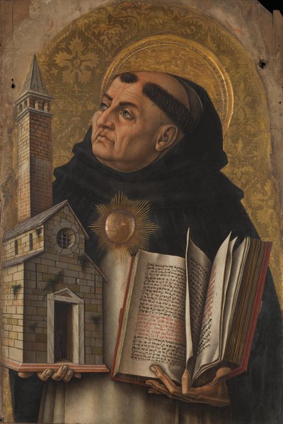 圣托马斯·阿奎那1476年（杨树上的蛋彩画） 作者 卡洛·克里维利（Carlo Crivelli）