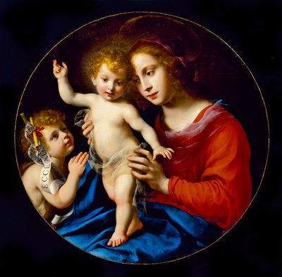 麦当娜和儿童与圣施洗约翰，c.1636 作者 Carlo Dolci