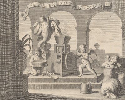 她收集了最美丽的花朵 Il più bel fior ne coglie, 一组六人的工作...，1740-59。 作者 卡罗·格雷戈里