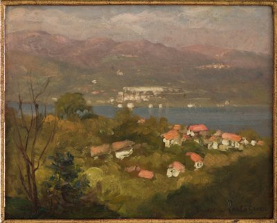 伦巴第风景，1921 年 9 月（纸板油画） 作者 卡罗格罗西