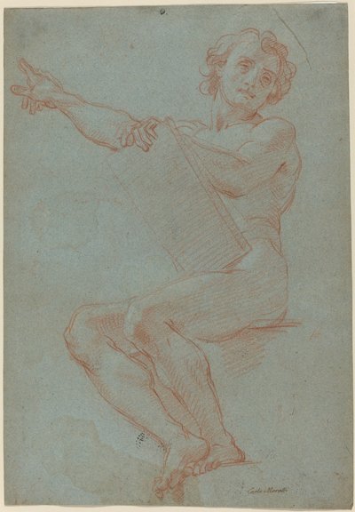 坐着的人拿着一块碑 作者 卡洛·马拉塔（Carlo Maratta）