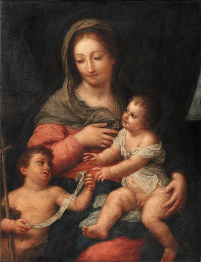 圣母子与年轻的施洗者圣约翰 作者 卡洛·马拉塔（Carlo Maratta）