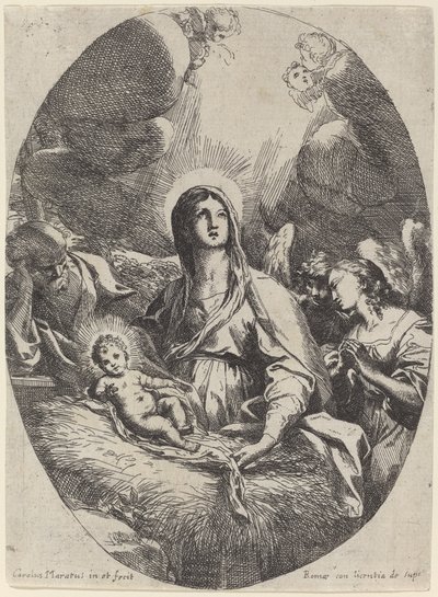 圣家族与天使 作者 卡洛·马拉塔（Carlo Maratta）