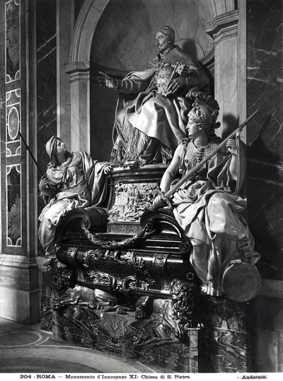 Monument to Pope Innocent XI, c.1697 (marble) 作者 卡罗·马拉塔或马拉蒂