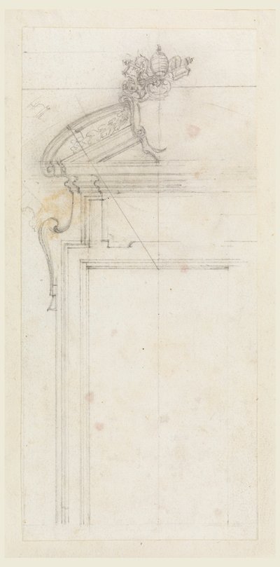 图纸，门箱设计，1725-50 年 作者 卡洛·马尔基奥尼