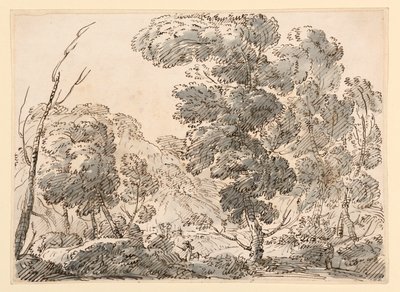 绘画，山区道路，1770-1786 年 作者 卡洛·马尔基奥尼