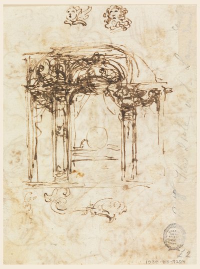 素描，头部研究，1760-80 年 作者 卡洛·马尔基奥尼