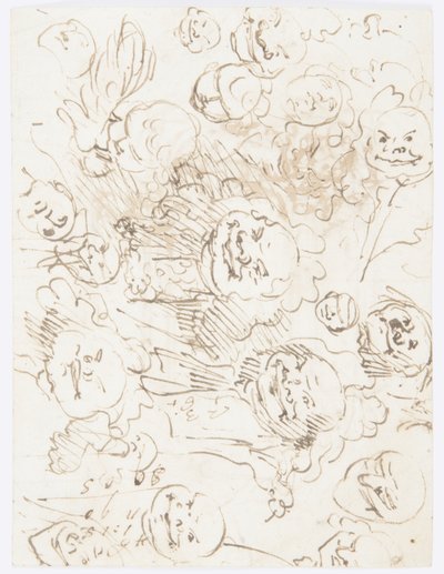素描，头部研究，1760-80 年 作者 卡洛·马尔基奥尼