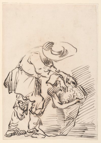 绘画，劳动农民，1728-78 年 作者 卡洛·马尔基奥尼