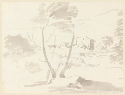 风景中的树木素描 作者 卡洛·马尔基奥尼