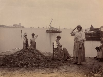 基奥贾，在码头下，c。 1870。 作者 卡洛·纳亚（Carlo Naya）