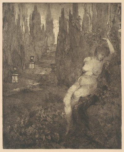 在公园里睡觉的裸体女人[Naked Woman Asleep in the Park]。 作者 卡罗·保罗·阿加齐
