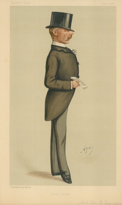 Edward J Saunderson上校，爱尔兰忠诚，1887年2月26日，名利场漫画 作者 卡罗佩莱格里尼