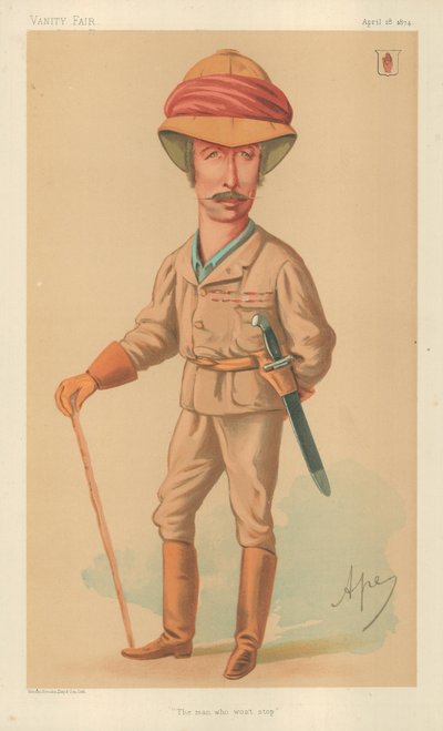 Sir Garnet J Wolseley爵士，1874年4月18日，“名利场”漫画，将不会停止 作者 卡罗佩莱格里尼