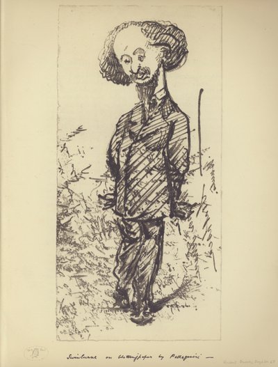Swinburne on Blotting Paper（英国作家 Algernon Charles Swinburne 的漫画）（石版画） 作者 卡罗佩莱格里尼