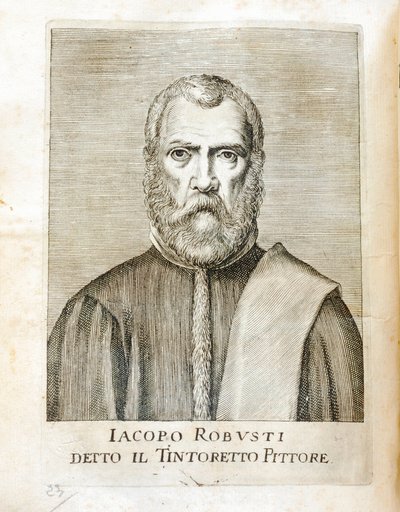 Jacopo Robusti dit le Tintoret (Tintoretto) (1518-1594) 的肖像 意大利画家 Carlo Ridolfi 雕刻的“Maraviglie dell