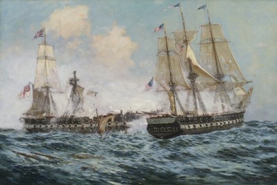 美国护卫舰宪法与HMS Java之间的合作，1896年 作者 Carlton Theodore Chapman