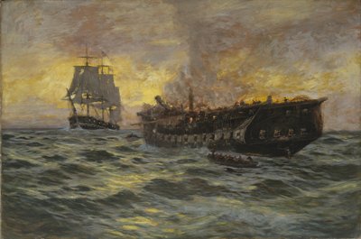 1897年美国护卫舰宪法与HMS Java之间的合作 作者 Carlton Theodore Chapman
