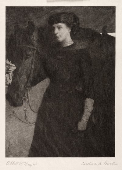 女士与马》，1887年。 作者 卡罗琳·阿米莉亚·鲍威尔