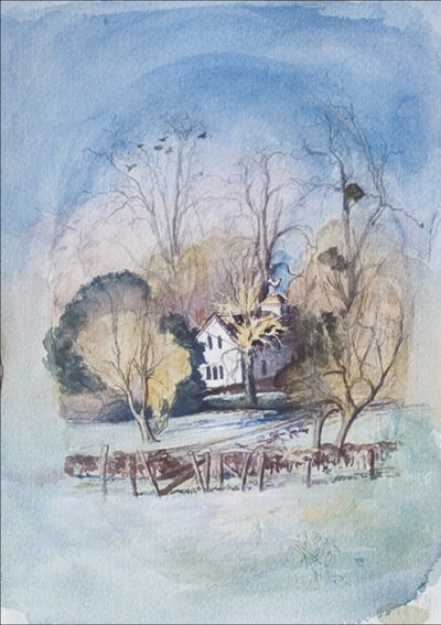 2008年初春（wc＆gouache on paper） 作者 卡罗琳·赫维·巴瑟斯特