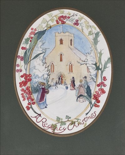 Regency Christmas，2008（wc on paper） 作者 卡罗琳·赫维·巴瑟斯特