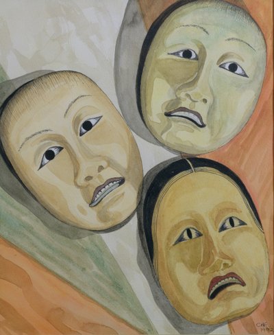 东方面具（纸和墨水和纸上的卫生纸） 作者 卡罗琳·哈伯德·福特