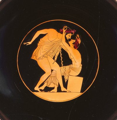 带五项运动的酒杯，公元前505-500年 作者 木匠画家